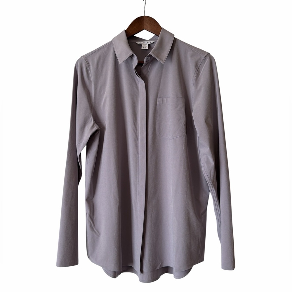 Athleta Lightweight Stretch Button Down Shirt Lav… - image 1